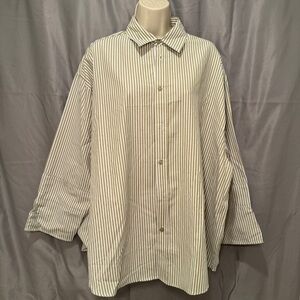 Classic Beige Striped Men's Button Down Shirt